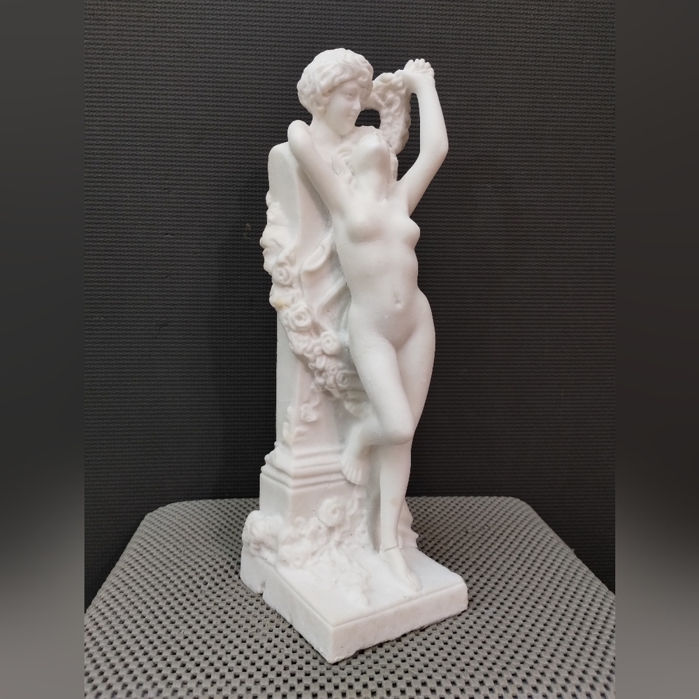 Eros and Aphrodite Statue: Handmade Alabaster Greek Sculpture, Valentine's Gift